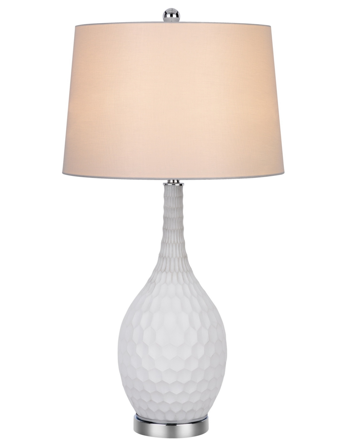 Shop Cal Lighting Pori 30.5" Height Glass Table Lamp Set In Sculpture White