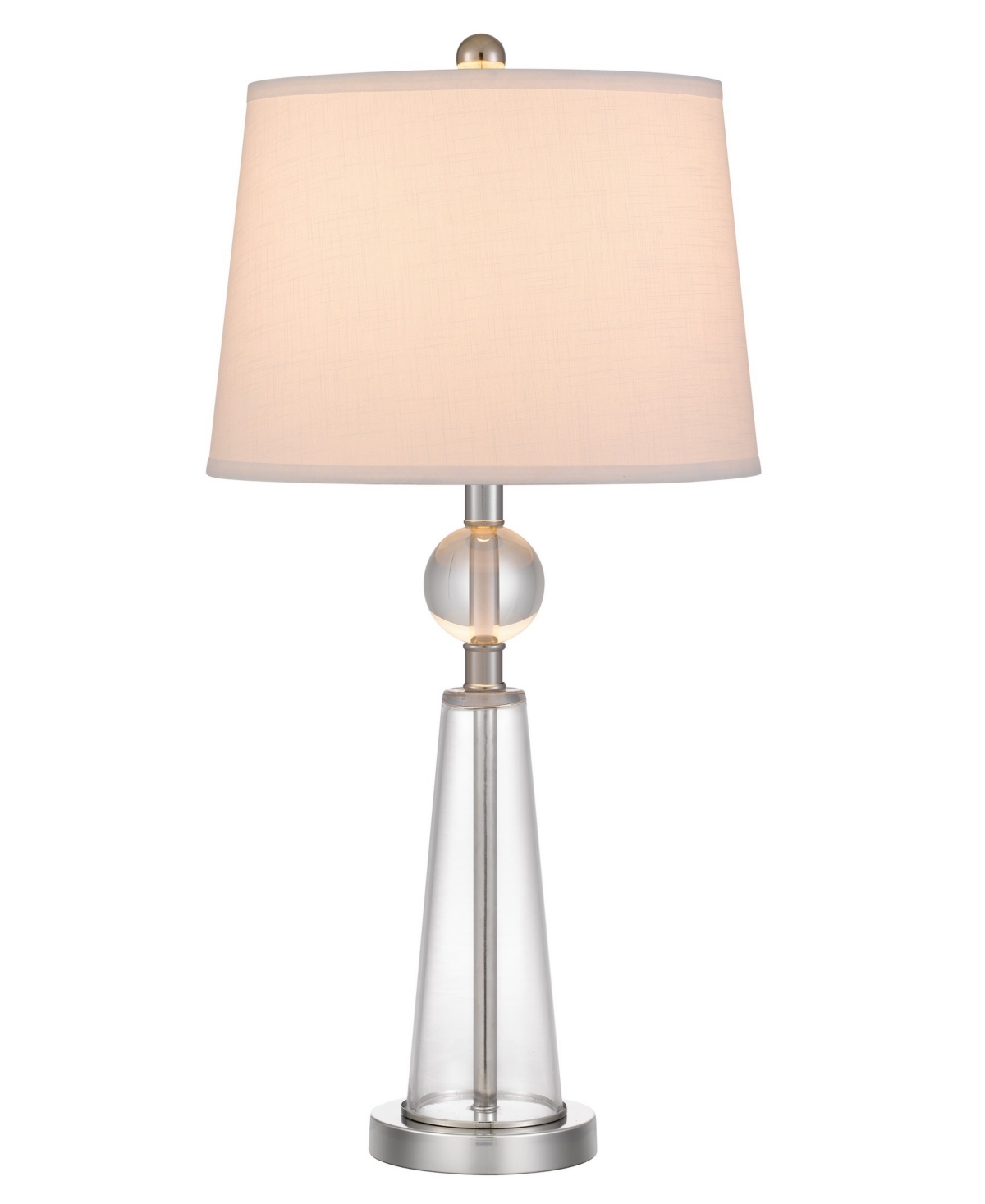Cal Lighting Almere 28.5" Height Table Lamp Set In Brushed Steel,glass