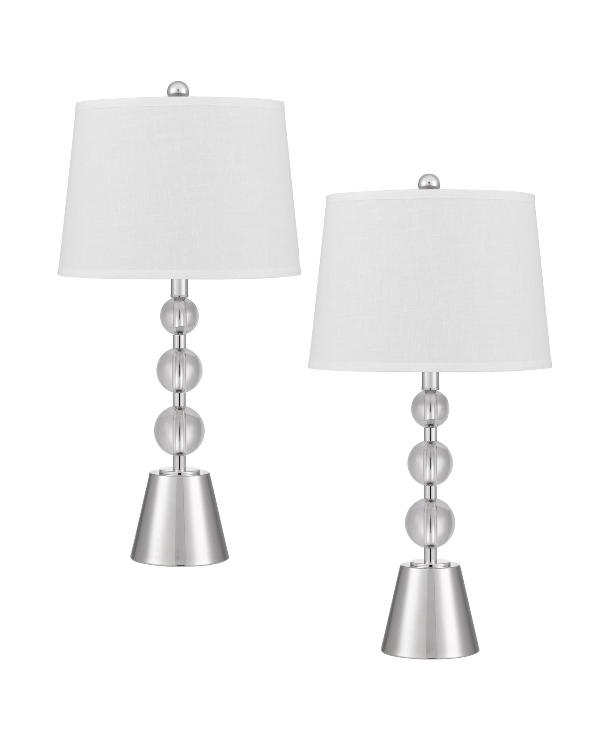 Cal Lighting Amersfoort 28" Height Table Lamp Set In Brushed Steel,crystal