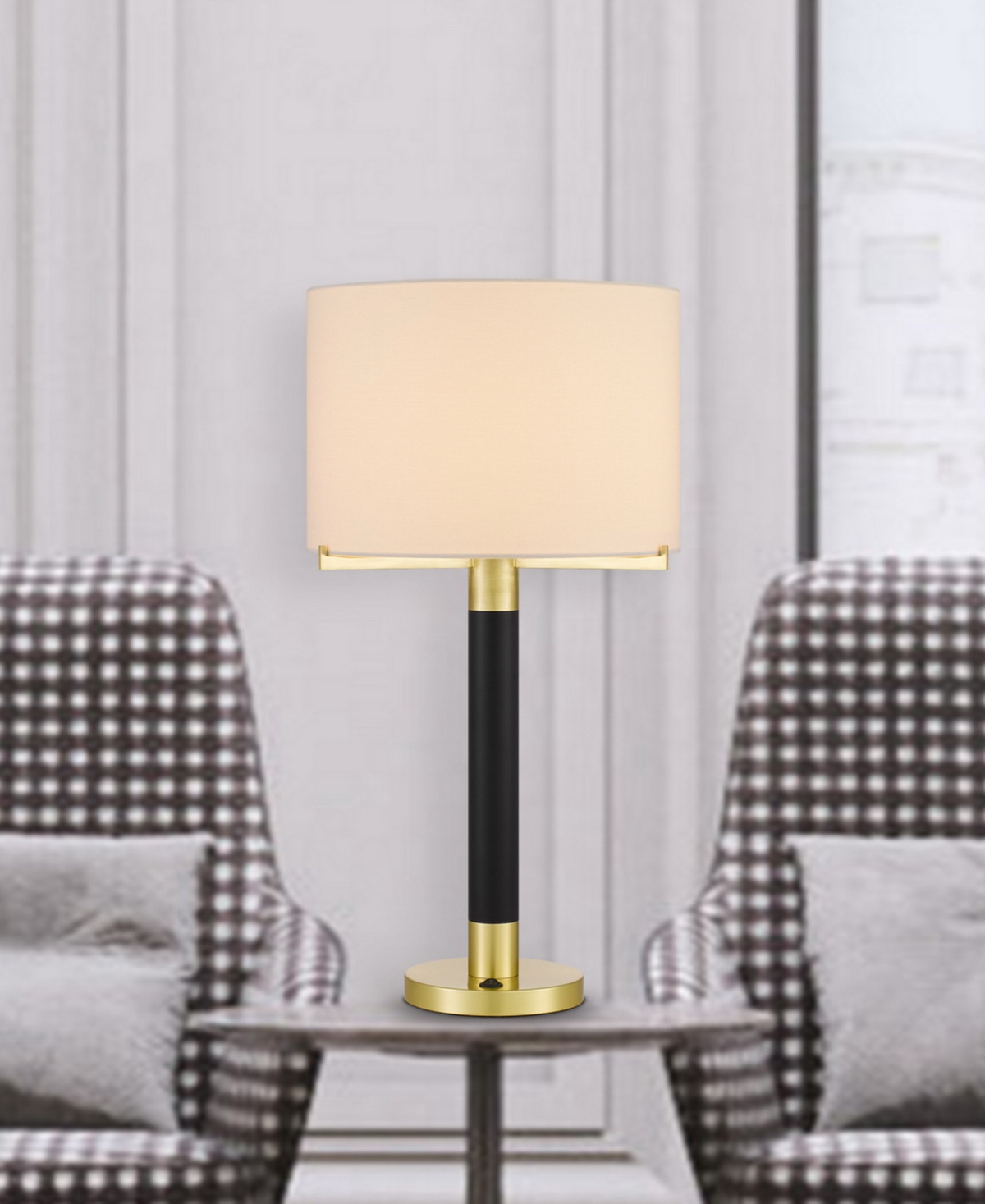 Shop Cal Lighting Goldston 27.5" Height Metal Table Lamp In Antique Brass,black