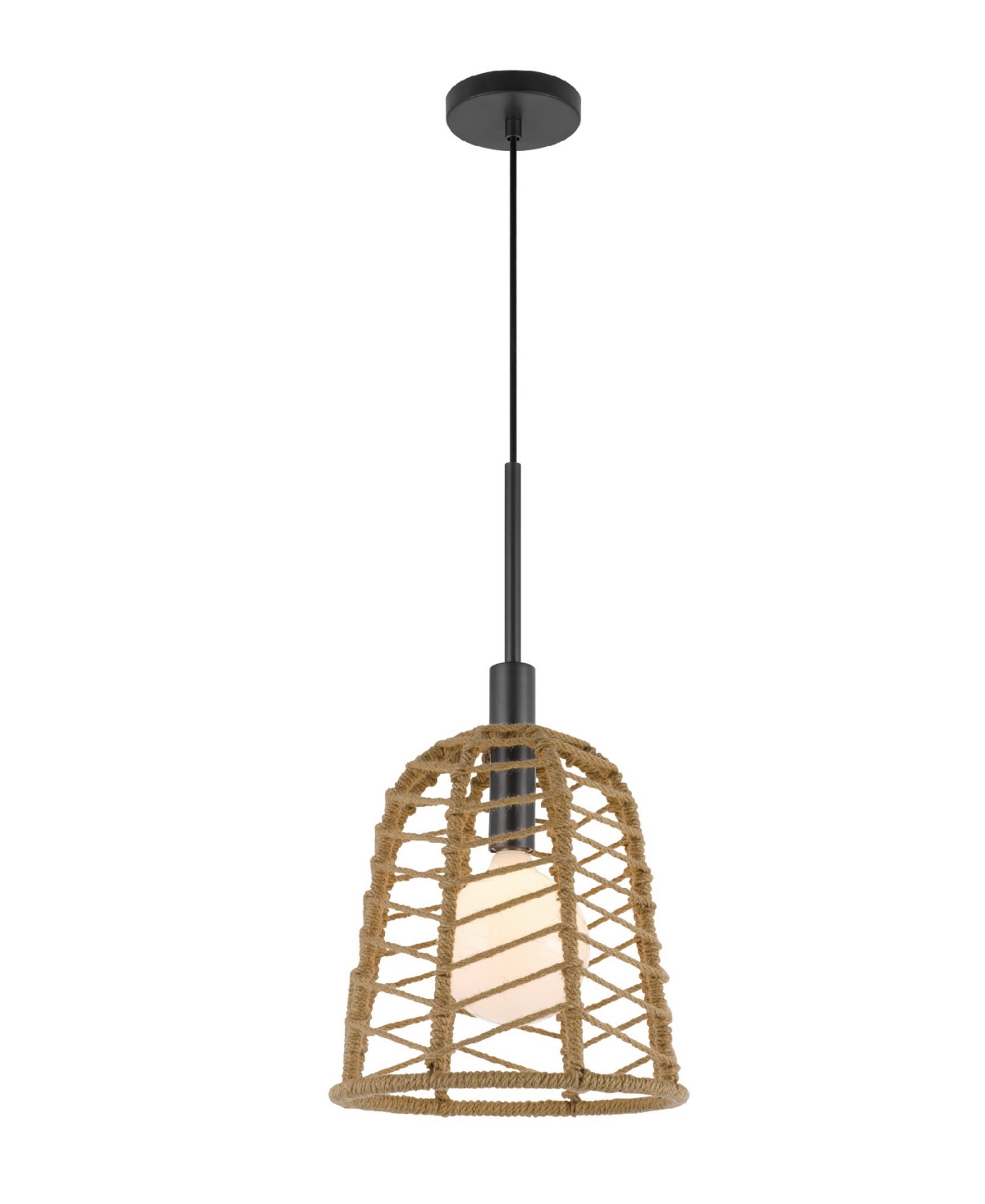 Cal Lighting Parkton 1 Light 21.25" Height Metal Pendant In Burlap,charcoal Gray