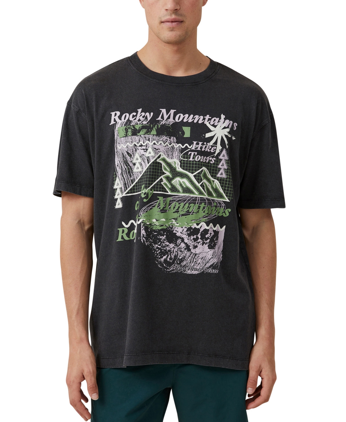 Cotton On Men's Premium Loose Fit Art T-shirt In Black,hike Tours