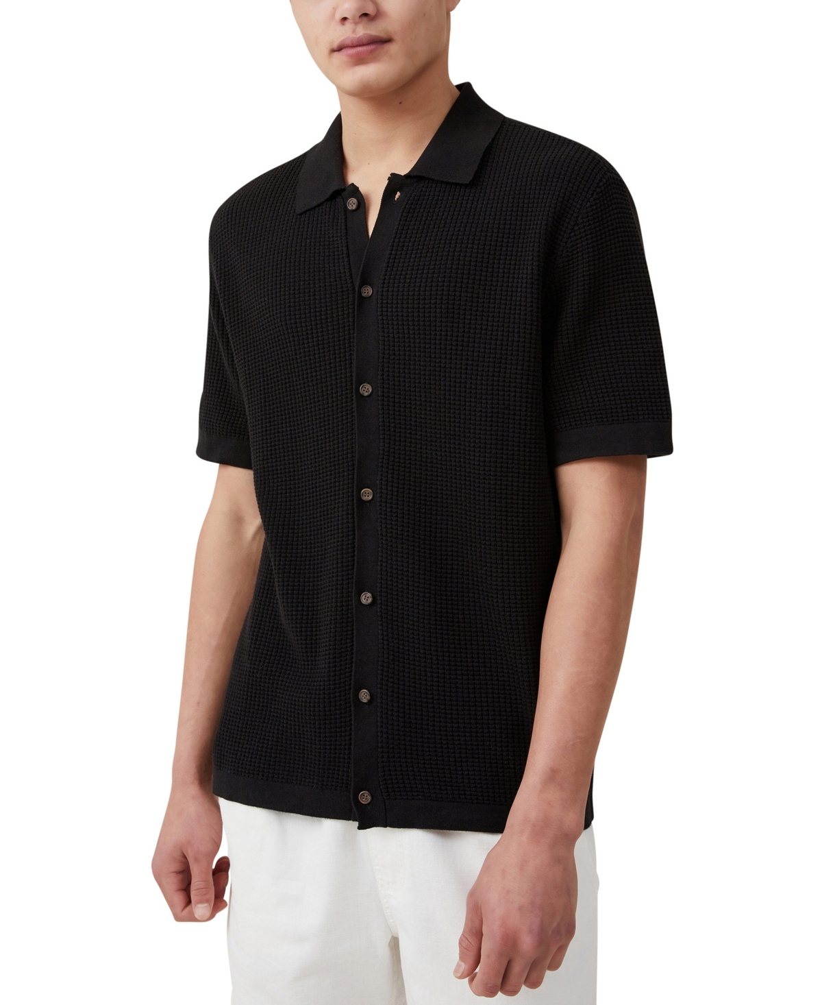 Cotton On Men's Palma Short Sleeve Shirt In Washed Black