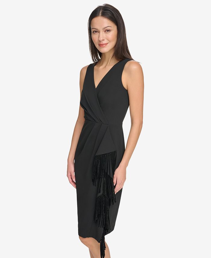 DKNY Women's Sleeveless MIDI Dress Black Size 8