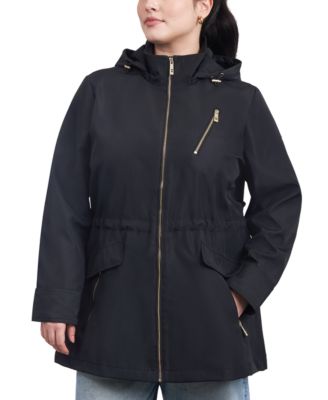 MICHAEL Michael Kors Women s Plus Size Hooded Water Resistant Anorak Coat Macy s