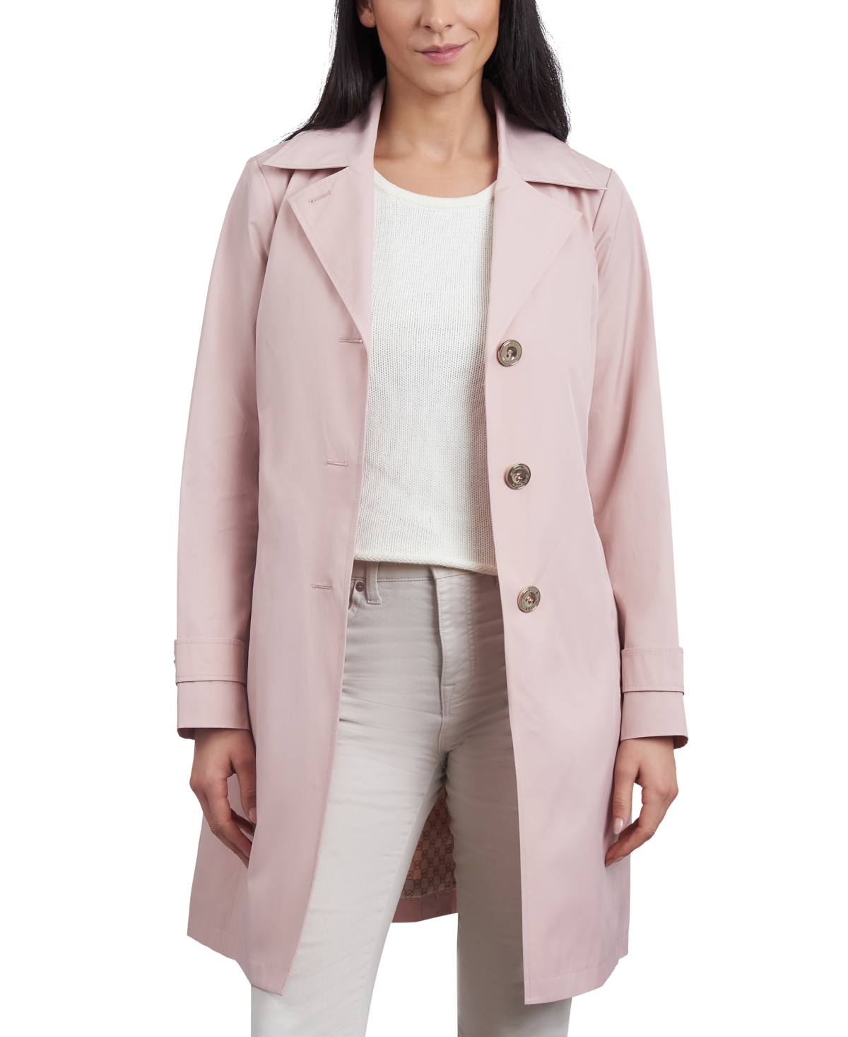 Michael Kors Michael  Women's Single-breasted Reefer Trench Coat In Rosewater