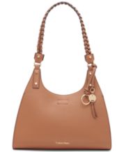 Calvin Klein Hudson Brown Signature Top Zip Flat Crossbody Handbag RN54163