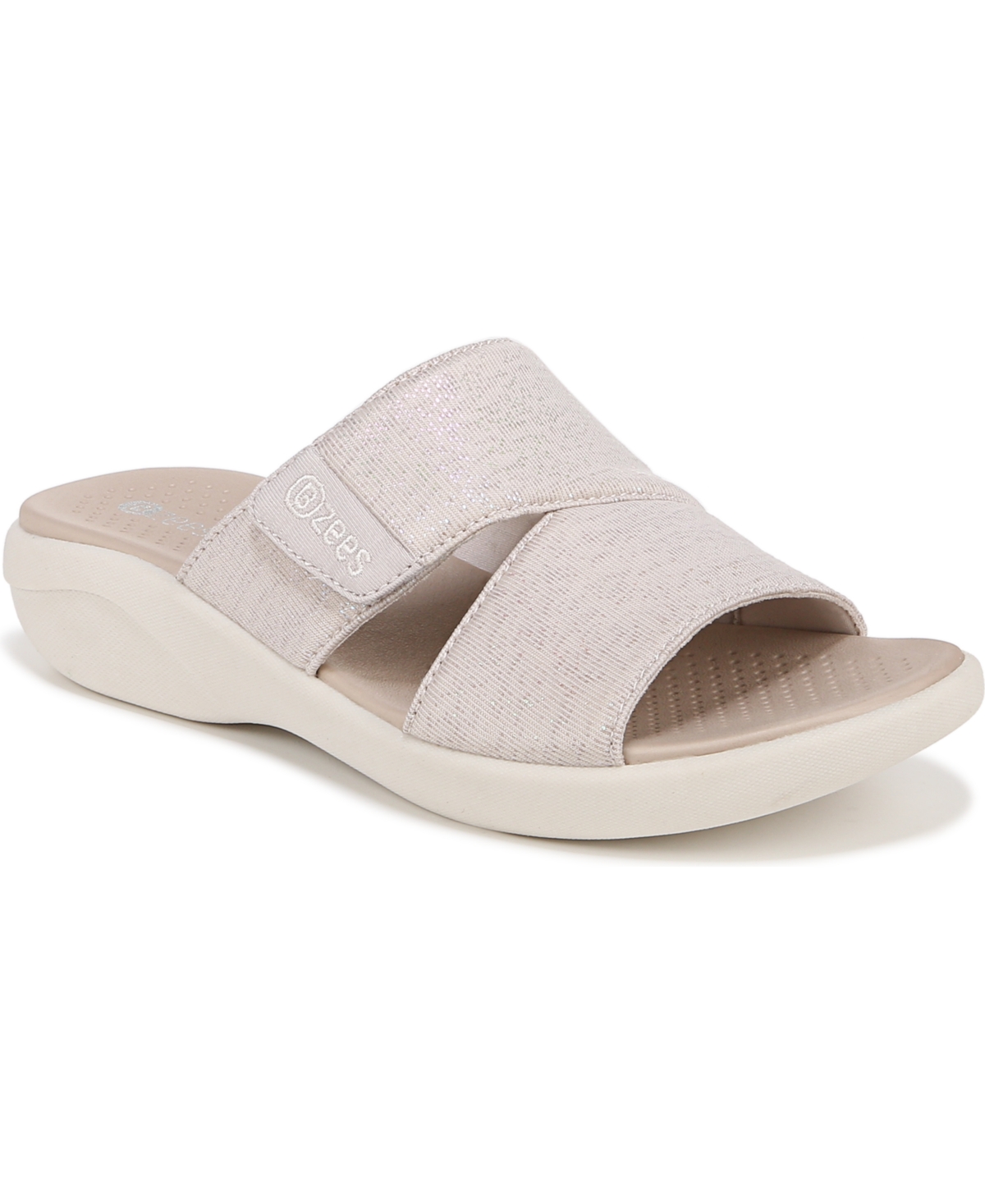 Shop Bzees Carefree Washable Slide Sandals In Sand Fabric