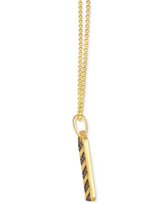 Chocolatier&reg; Men's Chocolate Diamond Chevron Dog Tag 24" Pendant Necklace (1/2 ct. t.w.) in 14k Gold