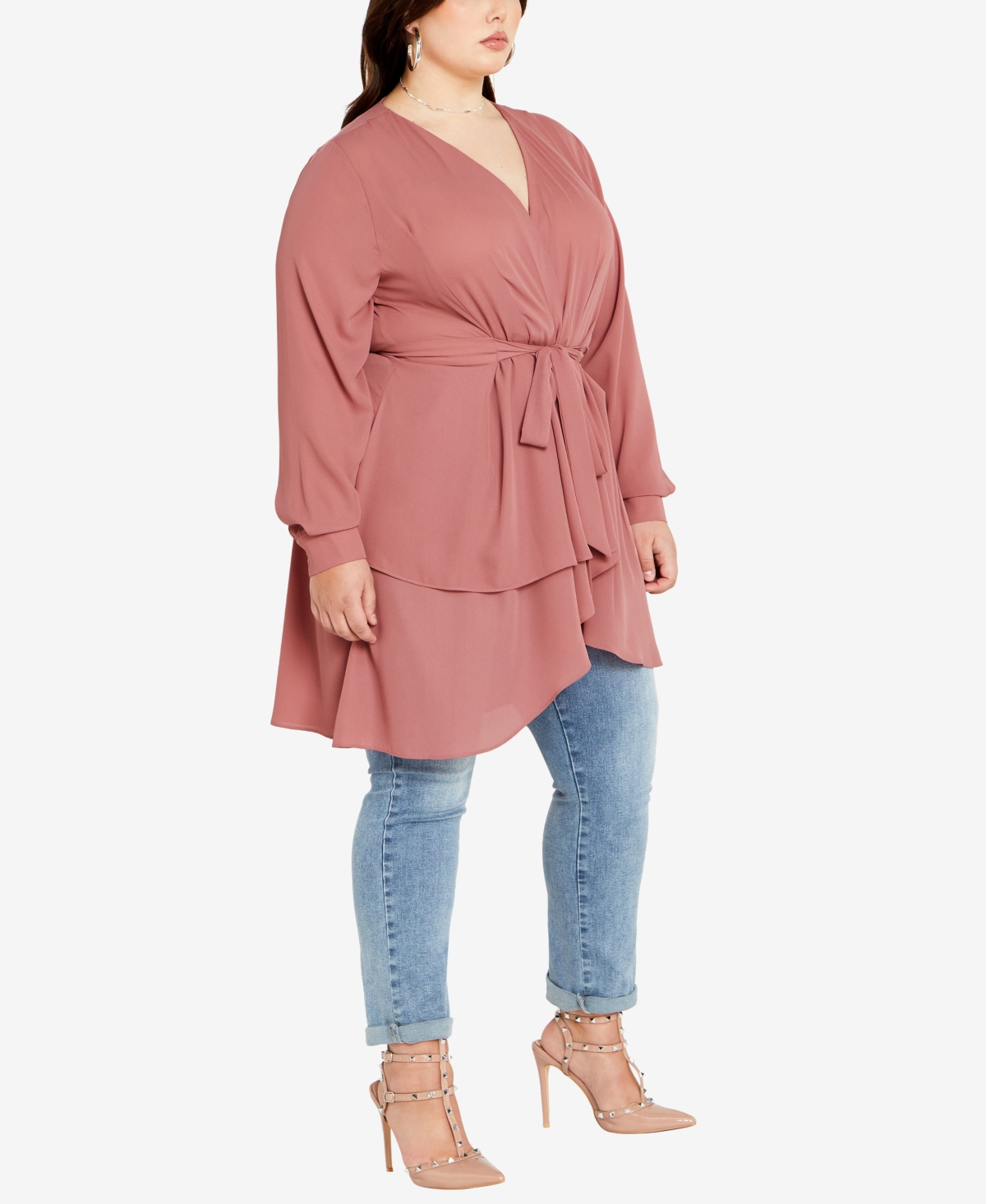 City Chic Women's Shibara V-neck Long Sleeve Top