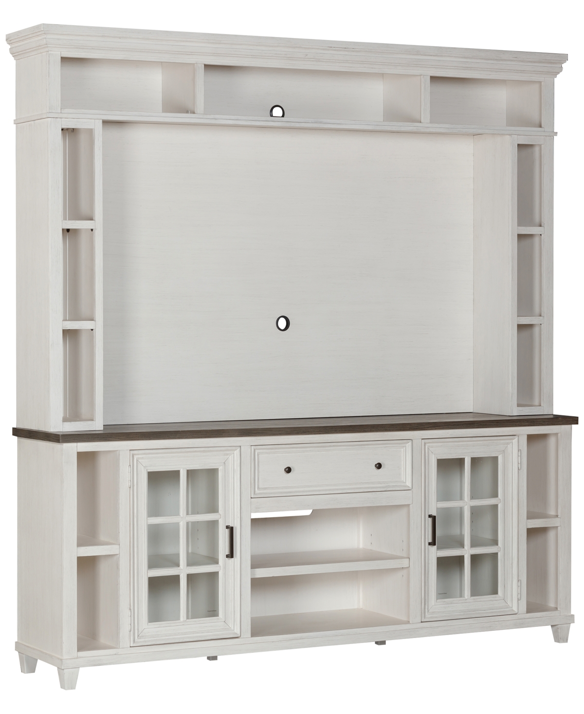 Shop Macy's 84" Dawnwood 2pc Tv Console Set (84" Console And Hutch) In White