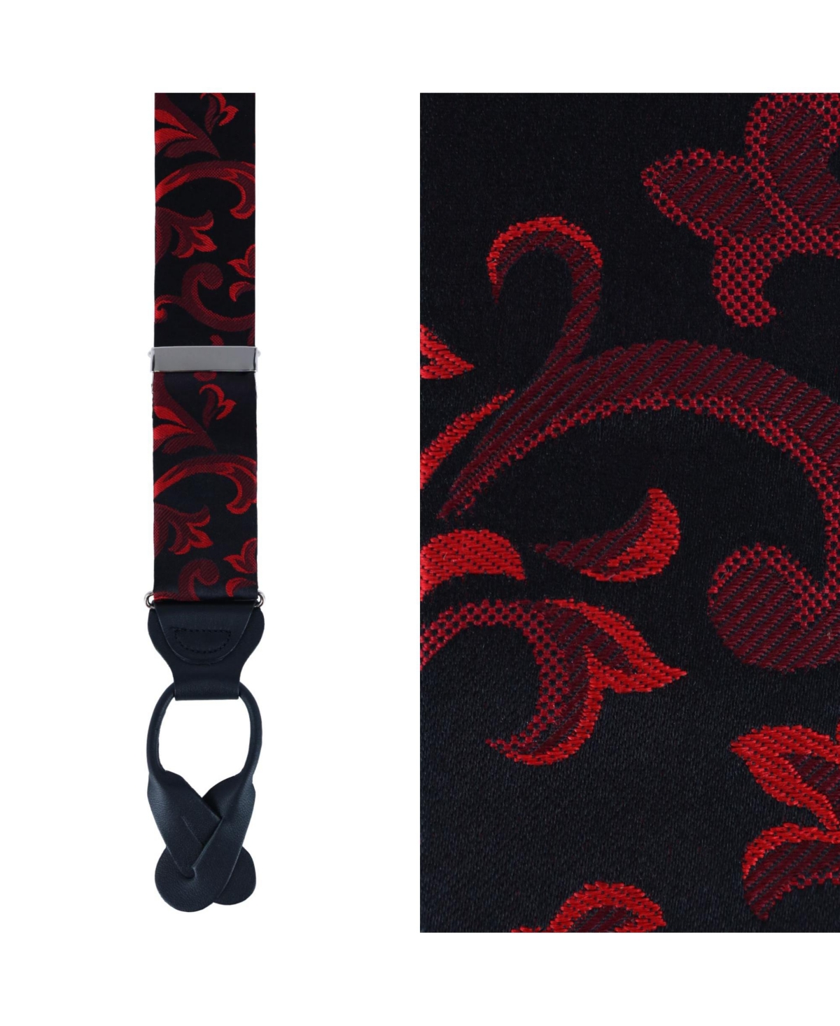 Trafalgar Men's Christian the Romantic Brocade Silk Button End Suspenders