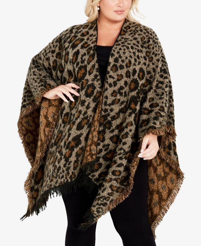 Plus size poncho coat discount