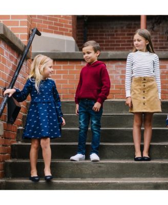 Big Girls Long Sleeve Ruffle Waist Dress