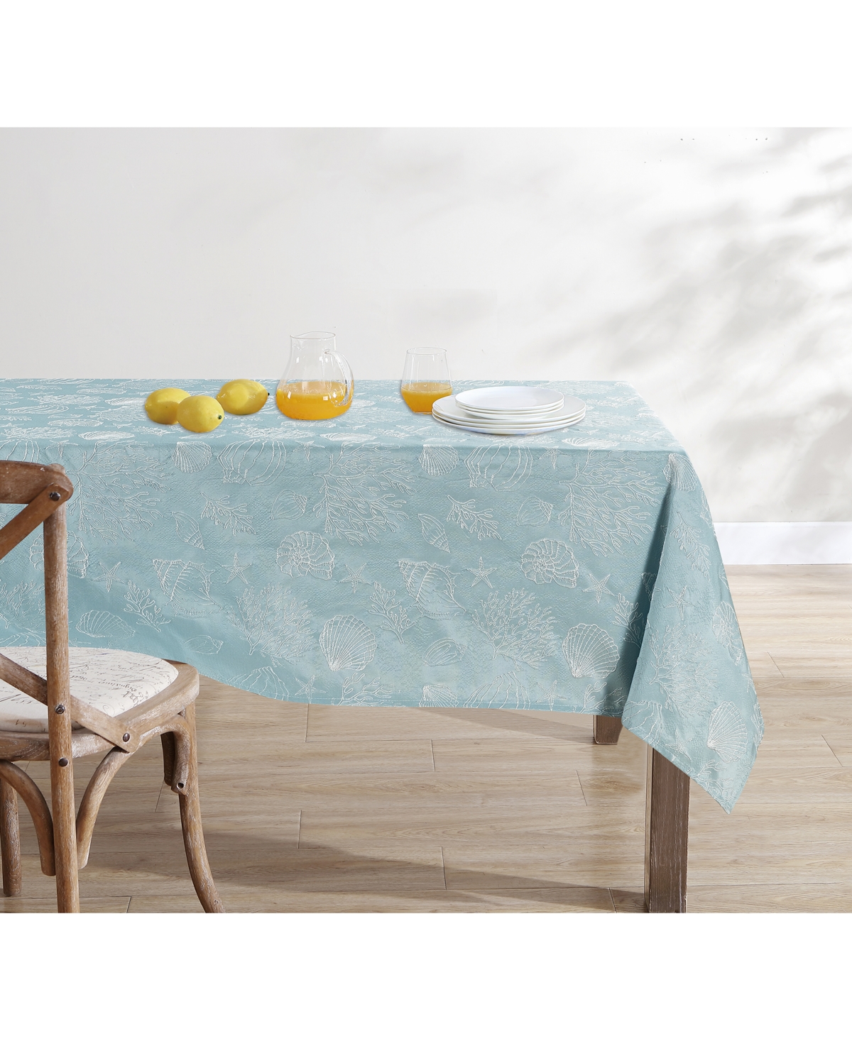 Shop Caribbean Joe Sea Collection Oblong Tablecloth, 60'' X 84'' In Light Blue