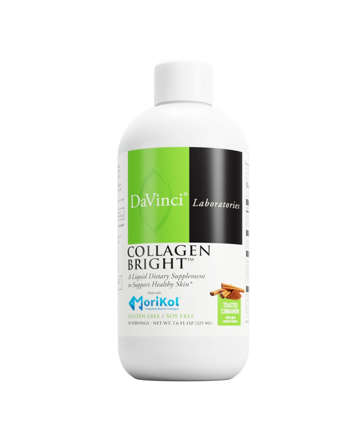 Collagen Bright - A Liquid Dietary Supplement to Support Healthy Skin - Gluten Free, Soy Free - Toasted Cinnamon - Brown