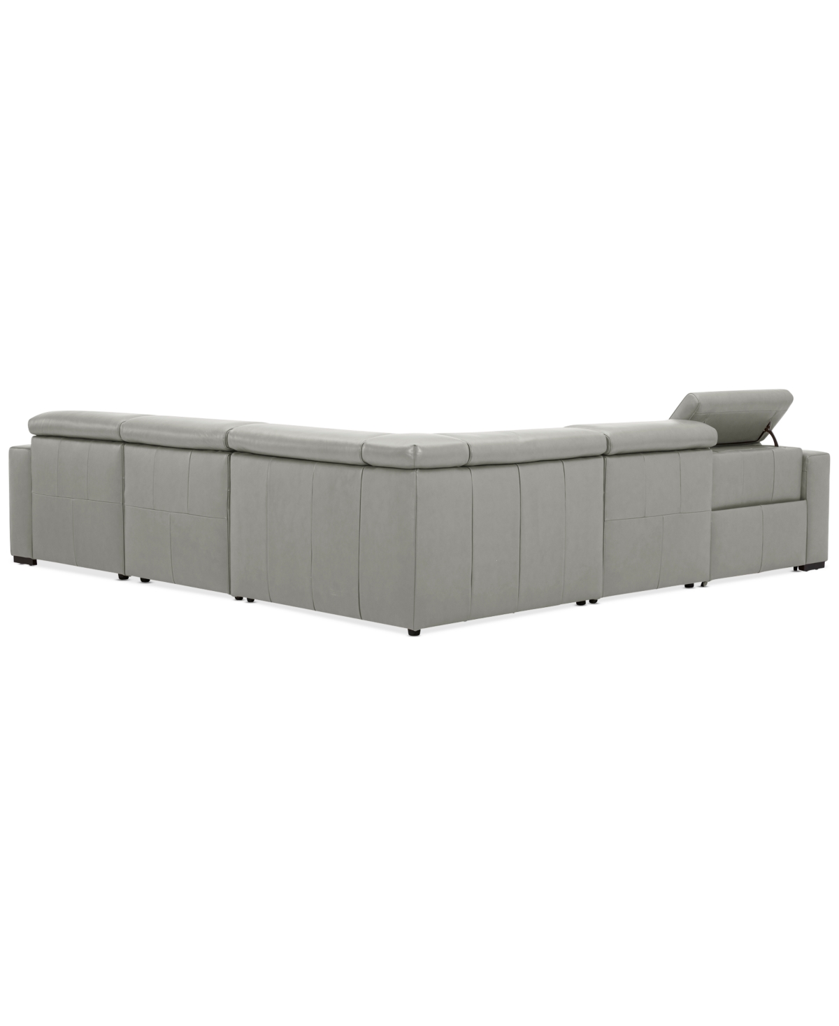 Nevio 5-Pc. Leather Sectional with 1 Power Recliner, Headrests and Chaise, Created For Macy's