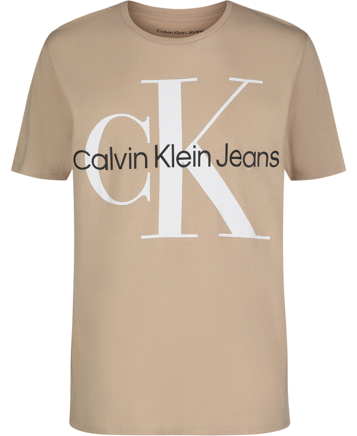 Calvin Klein Kids' Big Boys New Mono Logo Short Sleeve T-shirt In Hummus