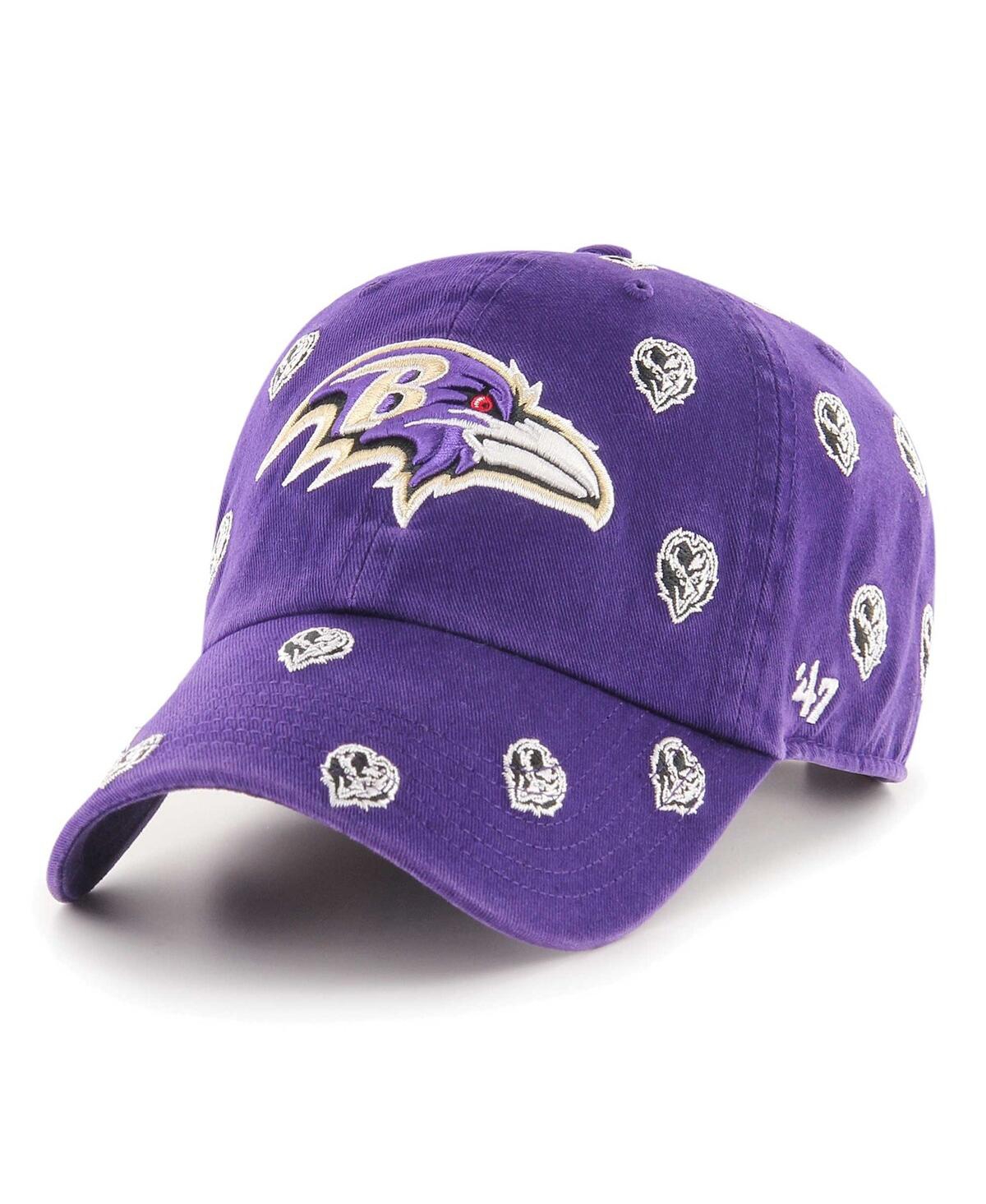 Men's and Women's '47 Brand Purple Baltimore Ravens Confetti Clean Up Adjustable Hat - Purple