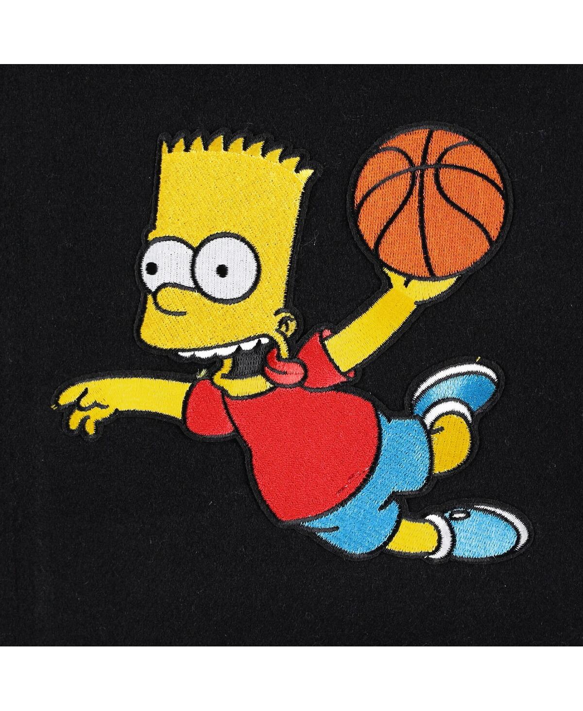 Shop Freeze Max Men's  Black The Simpsons Basketball Full-zip Varsity Jacket