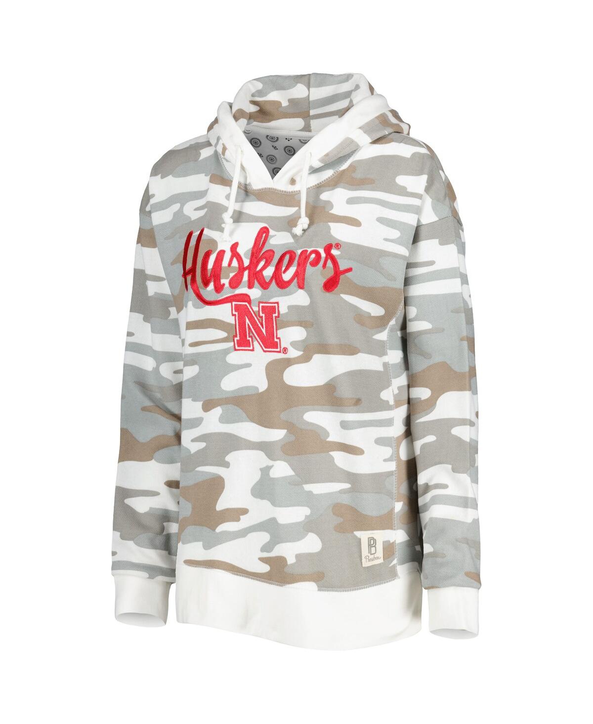 PRESSBOX WOMEN'S PRESSBOX CAMO NEBRASKA HUSKERS SAN PABLO PULLOVER HOODIE 