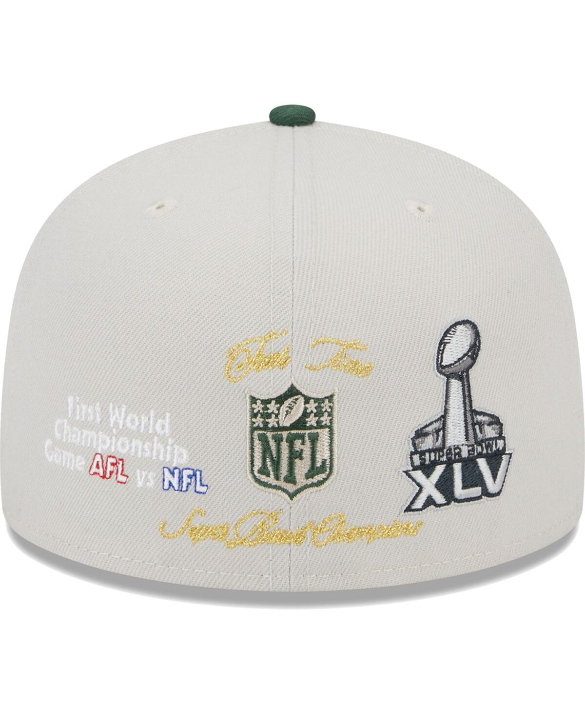Men's New Era Green Green Bay Packers Super Bowl Champions Patch 59FIFTY Fitted Hat - Green