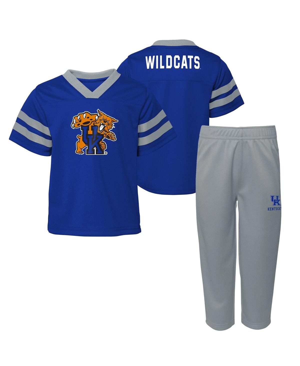 Shop Outerstuff Toddler Boys And Girls Royal Kentucky Wildcats Two-piece Red Zone Jersey And Pants Set