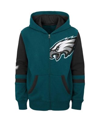 Big Boys Green Philadelphia Eagles Colorblock Full-Zip Hoodie