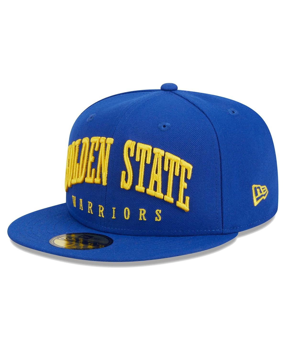 Men's New EraGolden State Warriors Big Arch Text 59FIFTY Fitted Hat - Royal