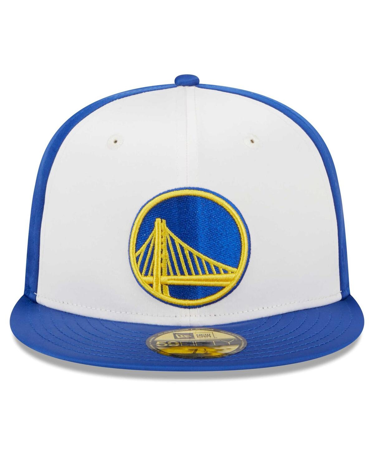 Men's New EraGolden State Warriors Throwback Satin 59FIFTY Fitted Hat - White
