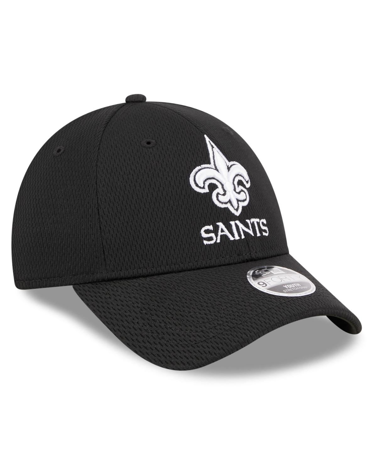 New Era Youth Boys And Girls  Black New Orleans Saints Main B-dub 9forty Adjustable Hat In Black