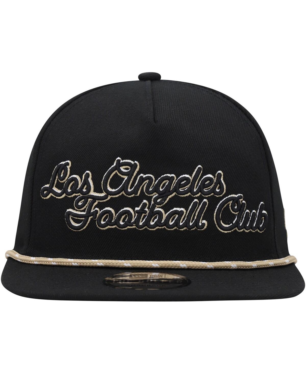 Shop New Era Men's  Black Lafc Script Golfer Adjustable Hat