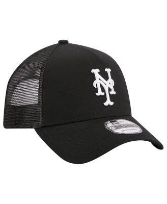 Men's Black New York Mets A-Frame 9FORTY Trucker Adjustable Hat