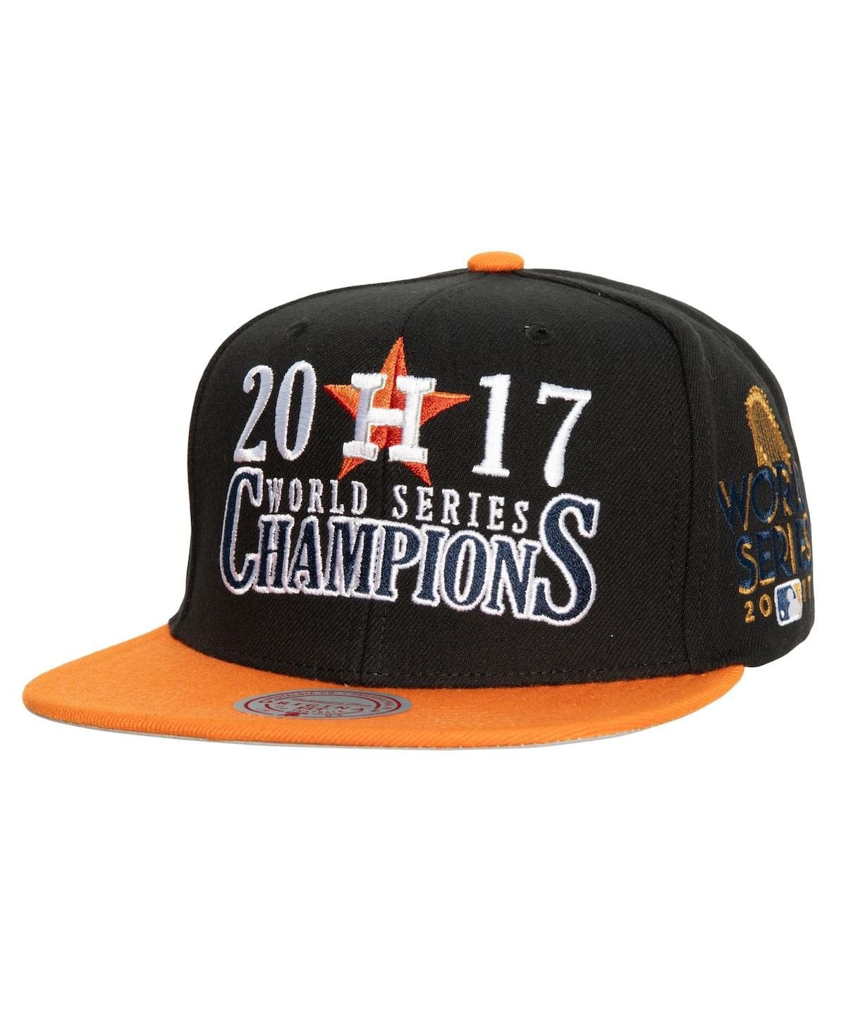 Shop Mitchell & Ness Men's  Black Houston Astros World Series Champs Snapback Hat