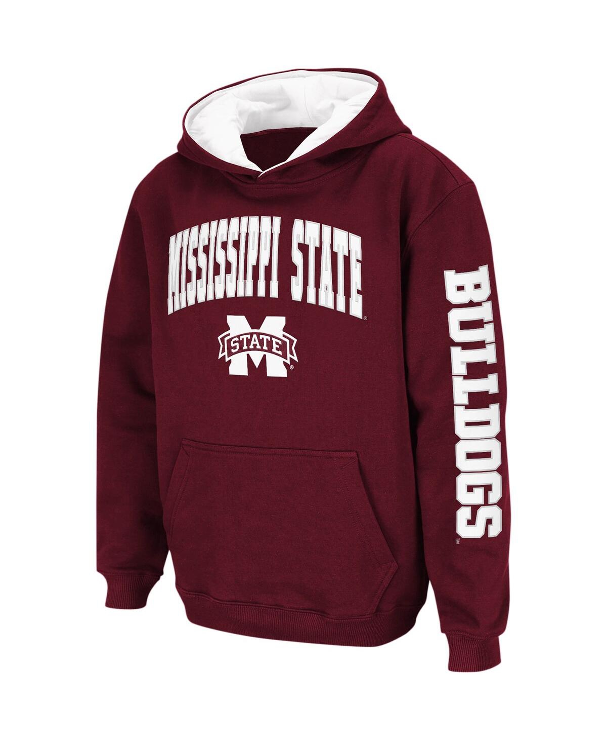 Shop Colosseum Big Boys  Maroon Mississippi State Bulldogs 2-hit Team Pullover Hoodie