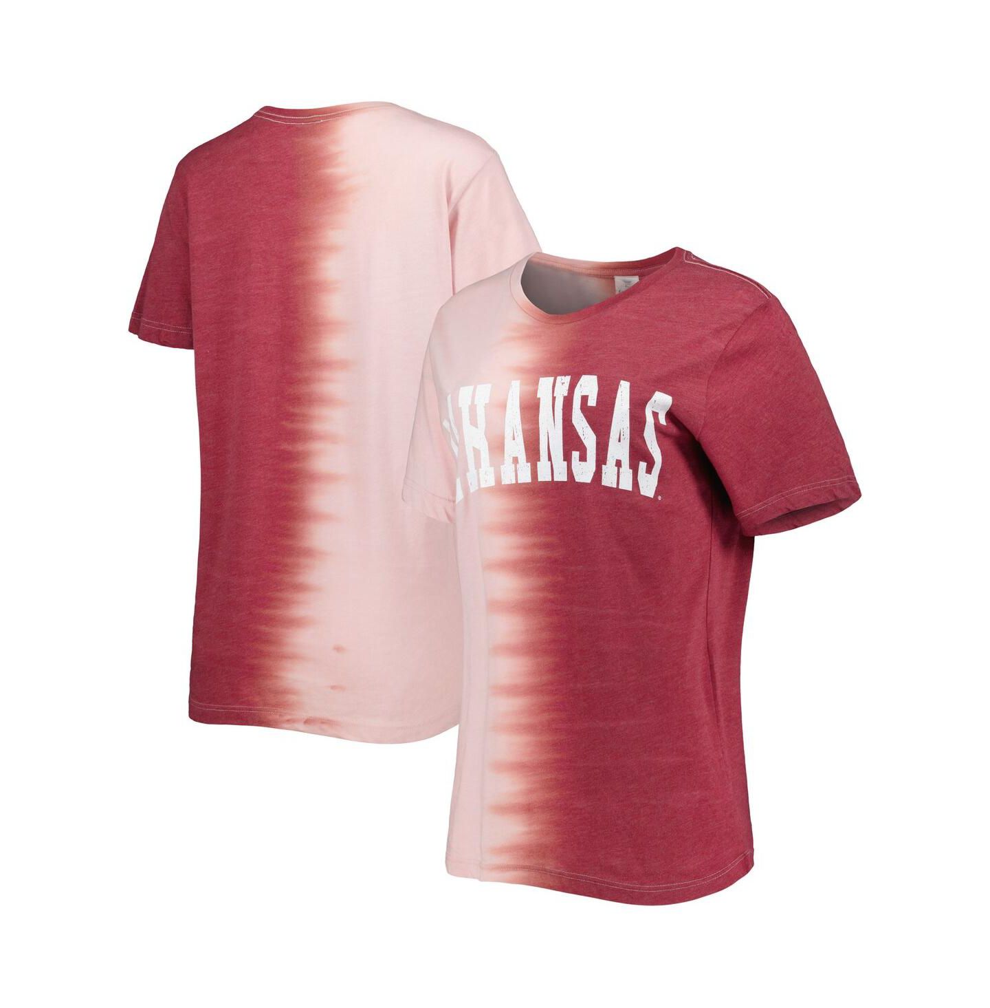 Женская футболка Gameday Couture Cardinal Distressed Arkansas Razorbacks Find Your Groove Split-Dye — фото 1