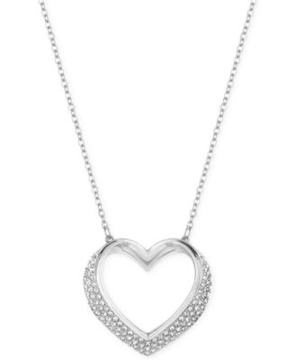 Swarovski - Cupidon Rhodium-Tone Crystal Heart Pendant Necklace