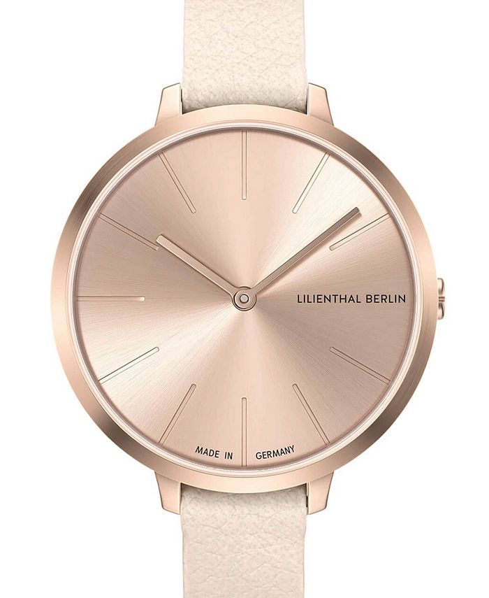 Lilienthal Berlin Women's Rosalux Rose Bloom White Leather Watch 30mm