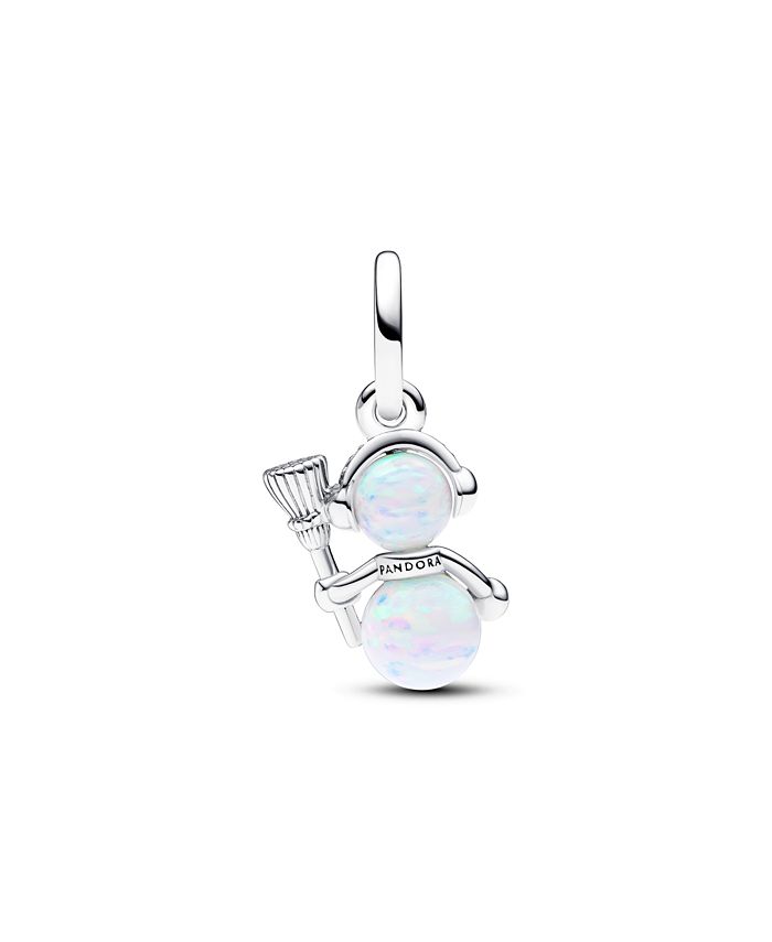 Ag Sterling Cubic Zirconia Snowman & Snowflake Charm main image 1