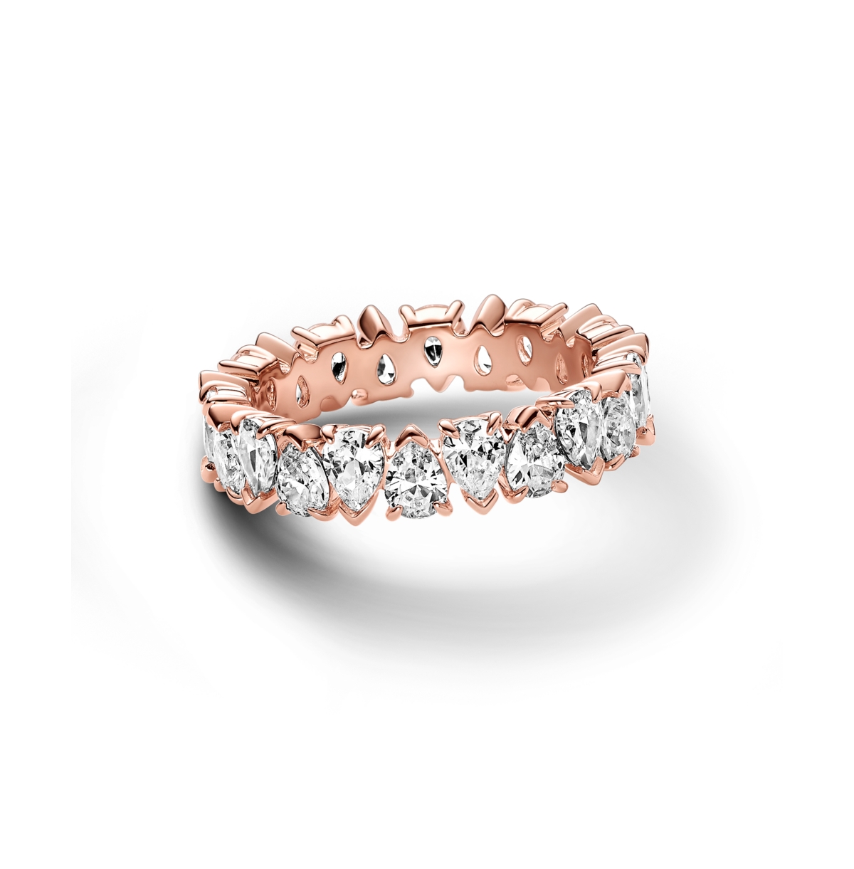 Pandora Cubic Zirconia Alternating Band Ring In Clear