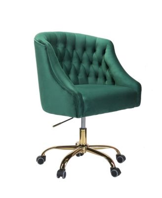   Standard   Velvet, Gold Metal   Stylish, Compact Desk Chair
