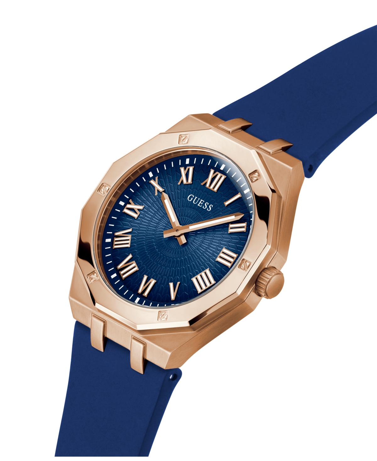 Shop Guess Men's Analog Blue Silicone Watch 42mm