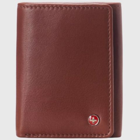 Женские кошельки Alpine Swiss Leon Trifold Wallet RFID Safe Bifold Genuine Leather ID Window