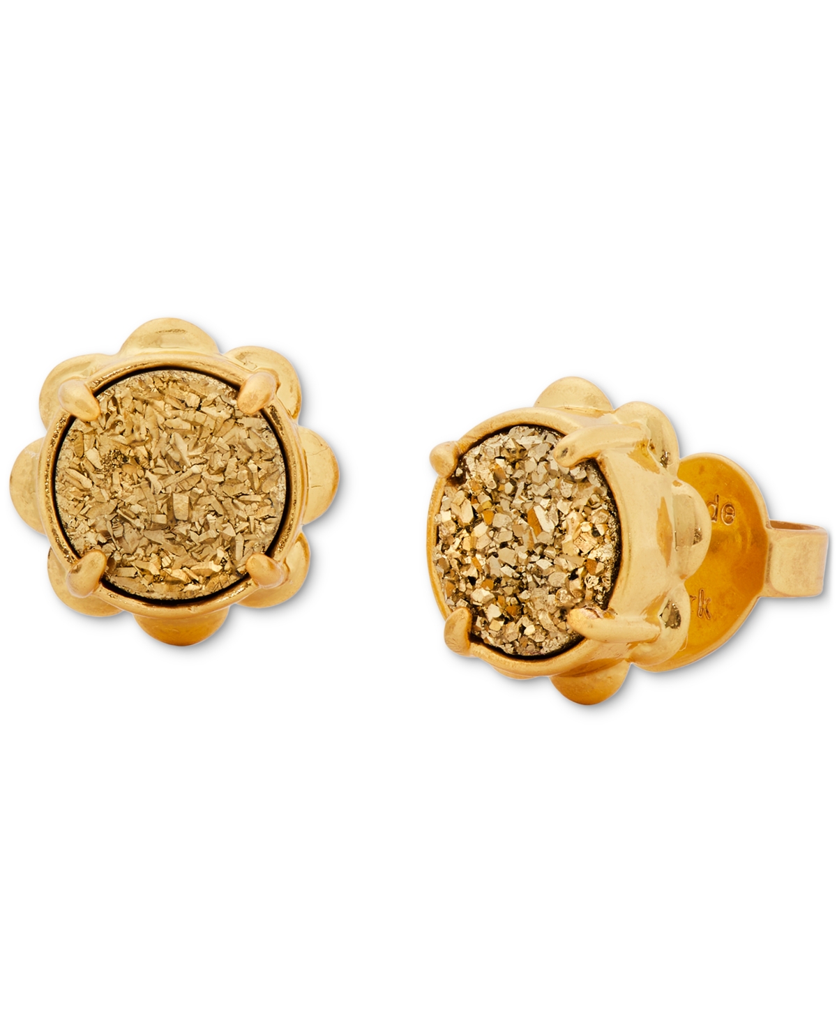Shop Kate Spade Gold-tone Glam Gems Stud Earrings In Neutral Mu