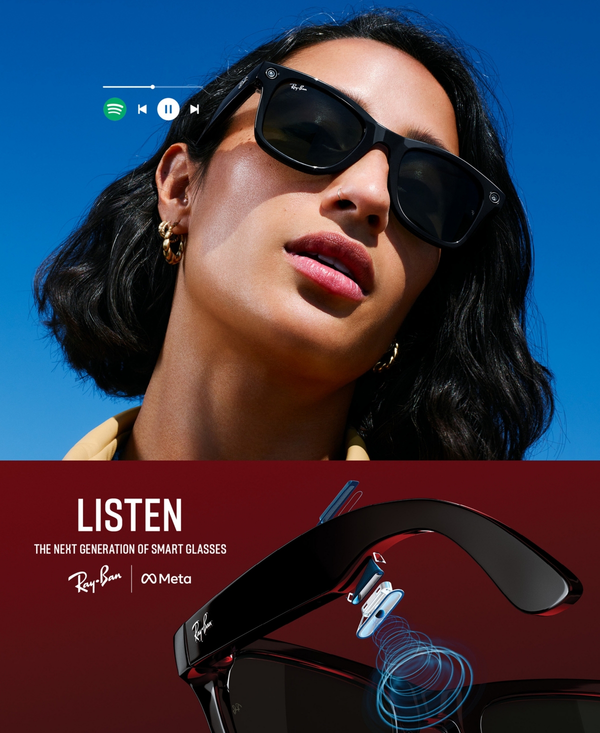 Ray-Ban Unisex Ray-Ban Meta Wayfarer Smart Glasses, RW4006