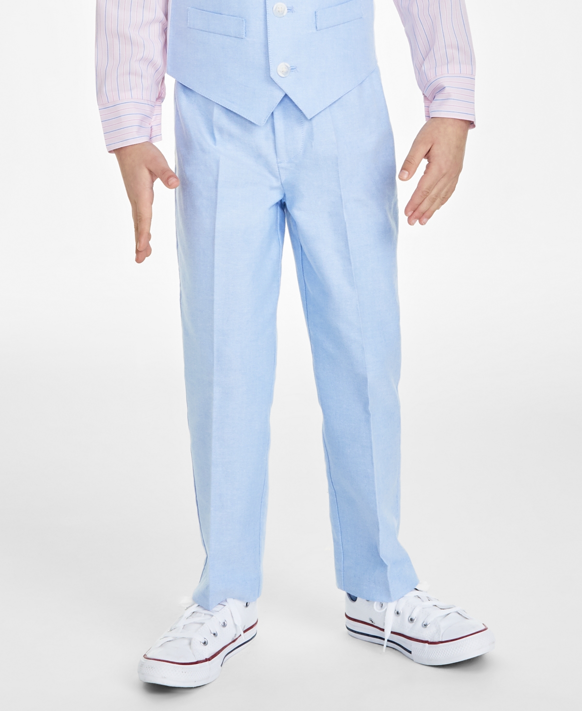 Nautica Little Boys Machine Washable Oxford Vest, Shirt, Pants, Bowtie and Pocket Square, 5 Piece Set