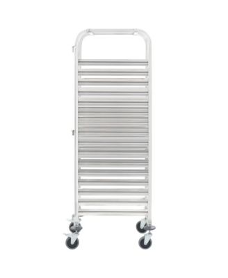 Kitchen Trolley for 16 Trays 15"x21.7"x64.2" Stainless Steel