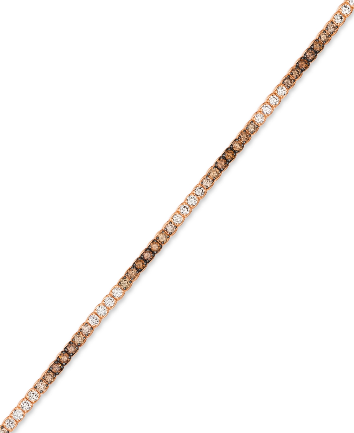 Shop Le Vian Ombre Chocolate Ombre Diamond Tennis Bracelet (3-1/2 Ct. T.w.) In 14k Rose Gold (also Available In W In Yellow Gold