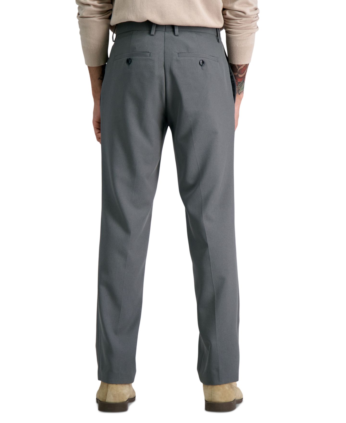 Мужские брюки Kenneth Cole Reaction Modern-Fit Micro-Check Dress Pants, цвет: Средний серый — фото 4