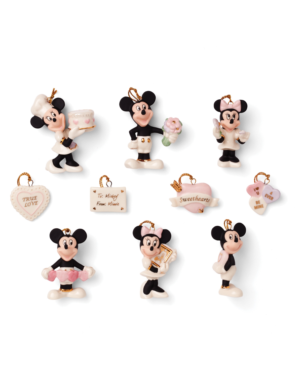 Lenox Disney Romantic Moments 10-piece Mini Ornament Set In Multi